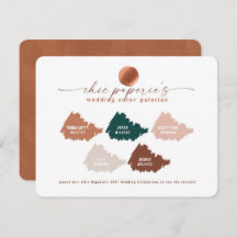 Tarjeta de paleta color Boda Terracotta Fall 2021