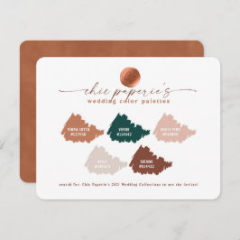 Tarjeta de paleta color Boda Terracotta Fall 2021