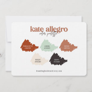 Tarjeta de paleta color Siena y Beige quemada en T