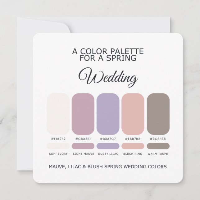 Tarjeta de paleta de boda de primavera 2026 (Anverso)