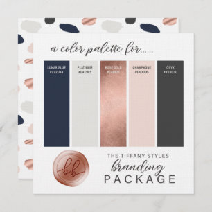 Tarjeta de paleta de color azul y Rubor de la Mari