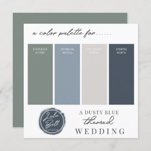 Tarjeta de paleta de color gris y polvorienta mari