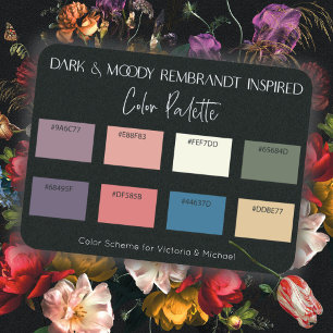 Tarjeta de paleta de color inspirada en Dark & Moo
