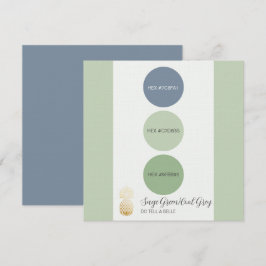 Tarjeta de paleta de color negro verde sabio