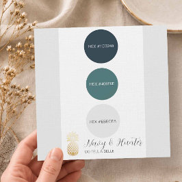 Tarjeta de paleta de colores azul marino y verde c