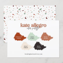 Tarjeta de Paleta de Colores Beige Sienna Quemada 