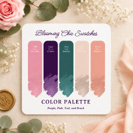 Tarjeta de paleta de colores de boda Blooming Chic
