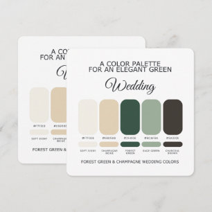 Tarjeta de paleta de colores de boda Champagne Ver