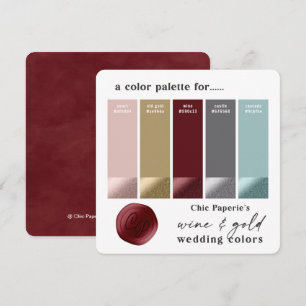Tarjeta de paleta de colores de boda de invierno A
