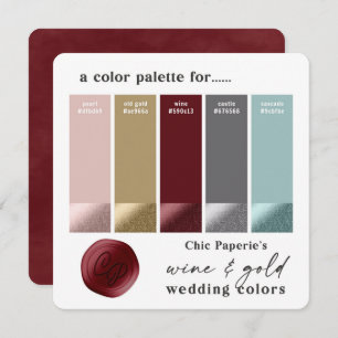 Tarjeta de paleta de colores de Boda de Invierno W
