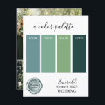 Tarjeta de paleta de colores de Boda esmeralda 202<br><div class="desc">Tarjeta de paleta de colores de Boda esmeralda 2023</div>