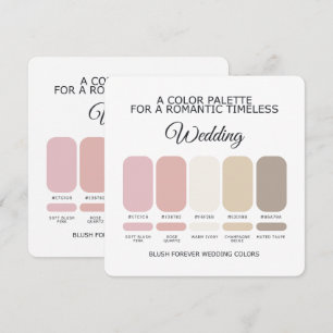Tarjeta de paleta de colores de boda rosa suave ro