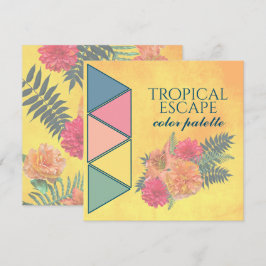Tarjeta de paleta de colores de boda Tropical Esca