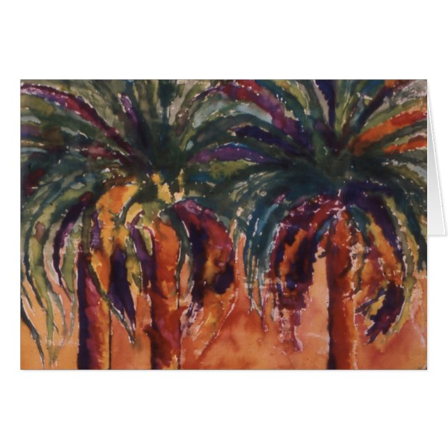 Tarjeta de Palmas de Seda (Anverso (Horizontal))
