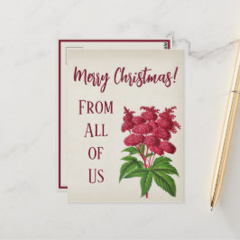 Tarjeta de Palmata de la Espiraea Roja de la Navid
