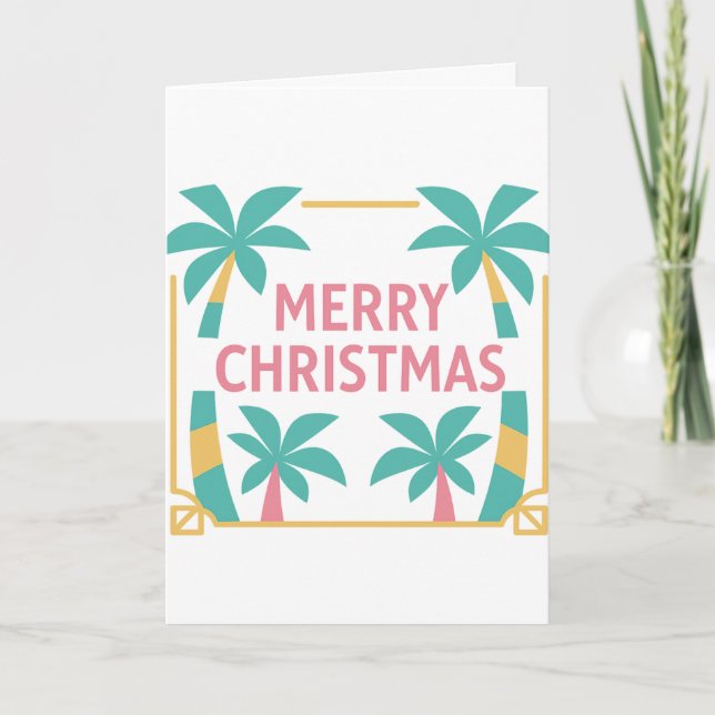 Tarjeta de palmera de Navidad con estilo Art Deco  (Anverso)