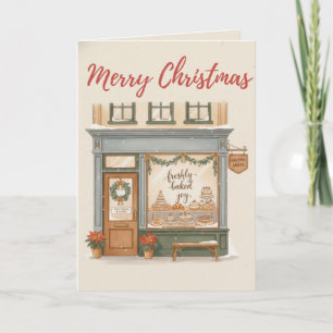Tarjeta de panadería tradicional de Feliz Navidad