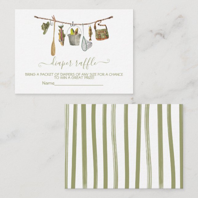 Tarjeta de pañales de pesca Diaper Raffle (Anverso / Reverso)