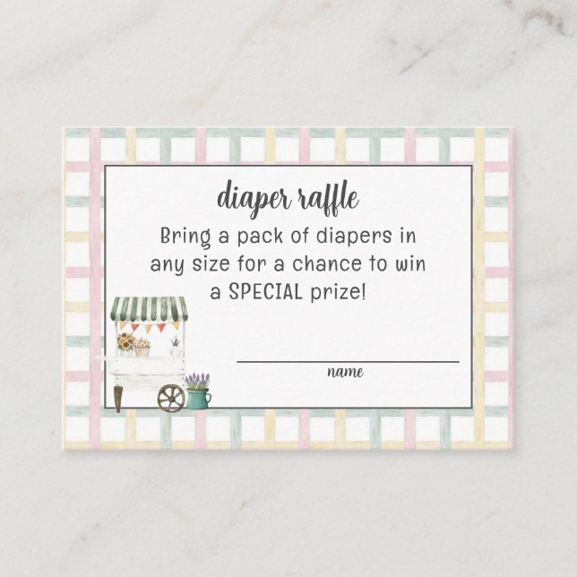 Tarjeta de pañales para el mercado de agricultores (Anverso)