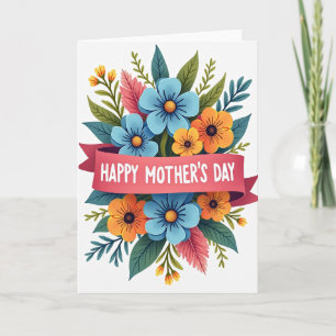 Tarjeta de pancarta de cinta floral