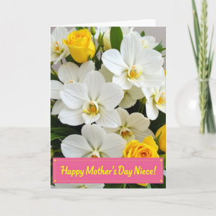 Tarjeta de pancarta del Día de las Madres Rosa Ros