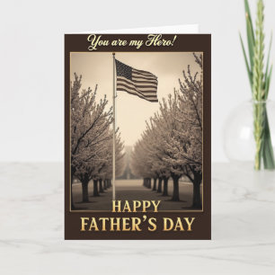 Tarjeta de pancarta del día del padre heroico