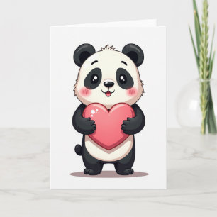 Tarjeta de Panda Abraza Corazón
