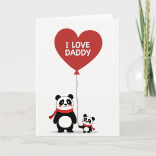 Tarjeta de Panda Adorable Amo a Papá
