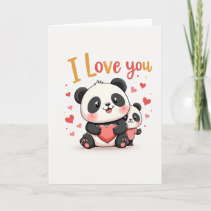 Tarjeta de Panda Adorable Te Quiero
