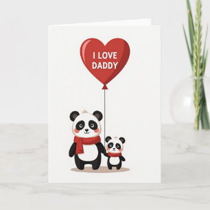 Tarjeta de Panda Papá que Amo