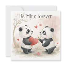 Tarjeta de Panda Romántico - Sé Mía Para Siempre