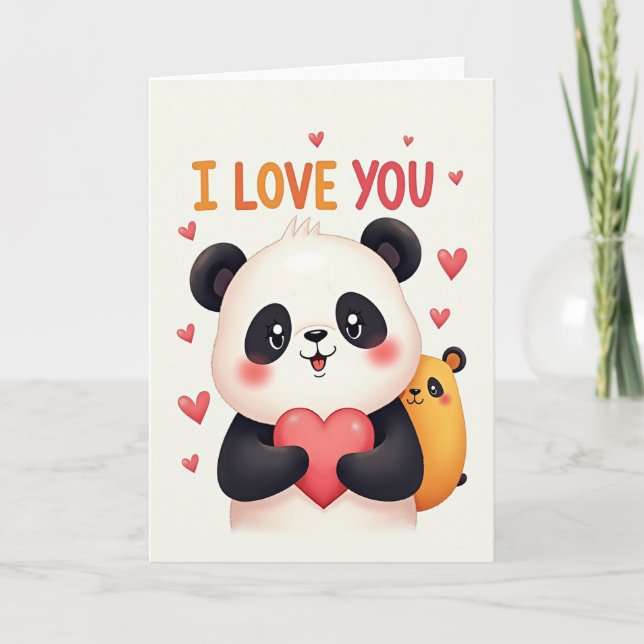 Tarjeta de Panda Te Quiero (Anverso)
