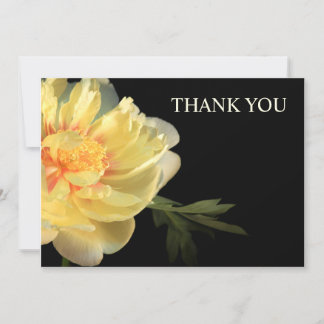 Tarjeta de panel de agradecimiento de Peony amaril