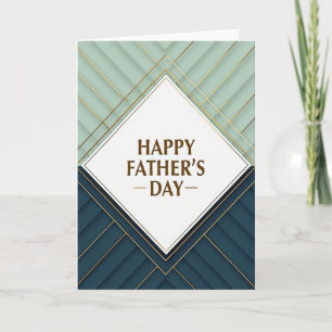 Tarjeta de Panel del Día del Padre Verde Azulado