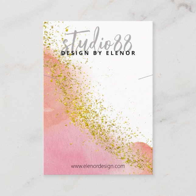 Tarjeta De Pantalla De Collar Rosa Y Oro (Anverso)