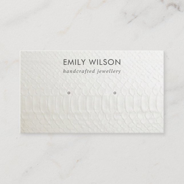 TARJETA DE PANTALLA DE TEXTURA DE CUERO BLANCO (Anverso)