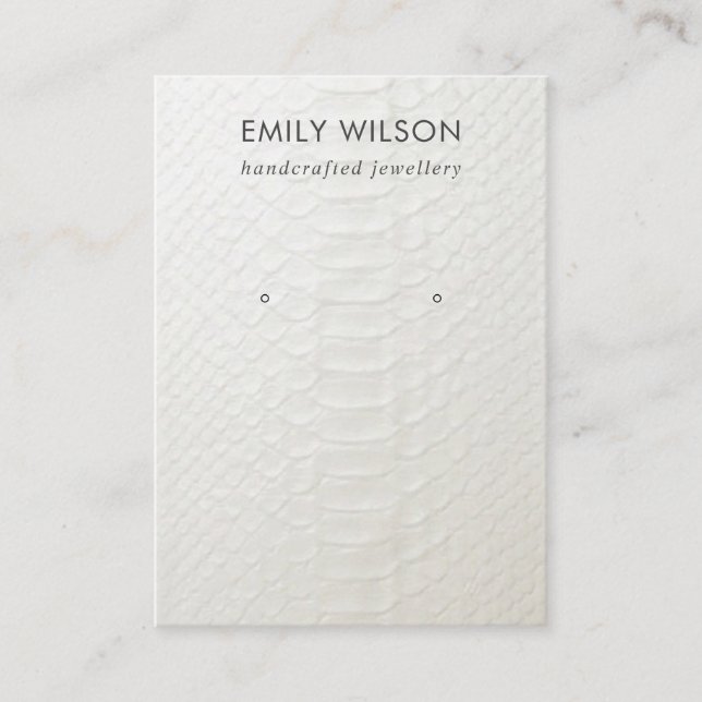 TARJETA DE PANTALLA DE TEXTURA DE CUERO BLANCO (Anverso)