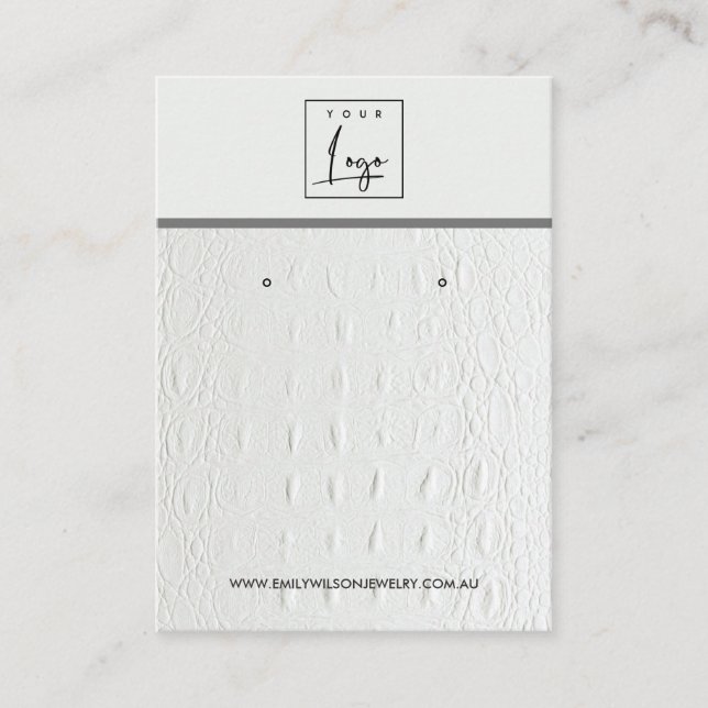 TARJETA DE PANTALLA DE TEXTURA DE CUERO BLANCO (Anverso)