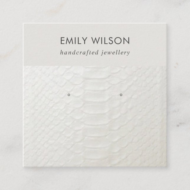 TARJETA DE PANTALLA DE TEXTURA DE CUERO BLANCO (Anverso)