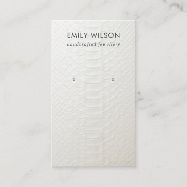 TARJETA DE PANTALLA DE TEXTURA DE CUERO BLANCO (Anverso)