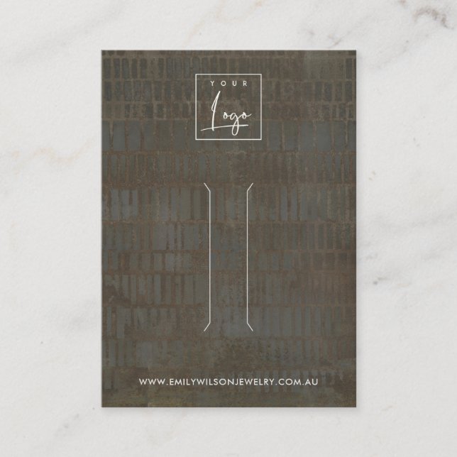 TARJETA DE PANTALLA DEL CLIP DE LA LÍNEA GRIS RÚST (Anverso)