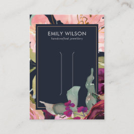 TARJETA DE PANTALLA DEL CLIP FLORAL DE NAVY BURGUN