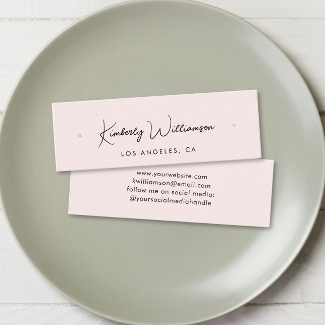 Tarjeta de pantalla rosa de gancho de moda Script  (Empower your name in our signature script as your logo and brand identity)