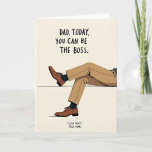 Tarjeta de Pantalones Marrones del Jefe Papá