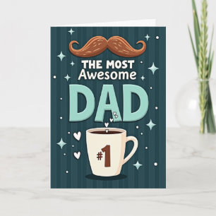 Tarjeta de Papá Asombroso con Bigote