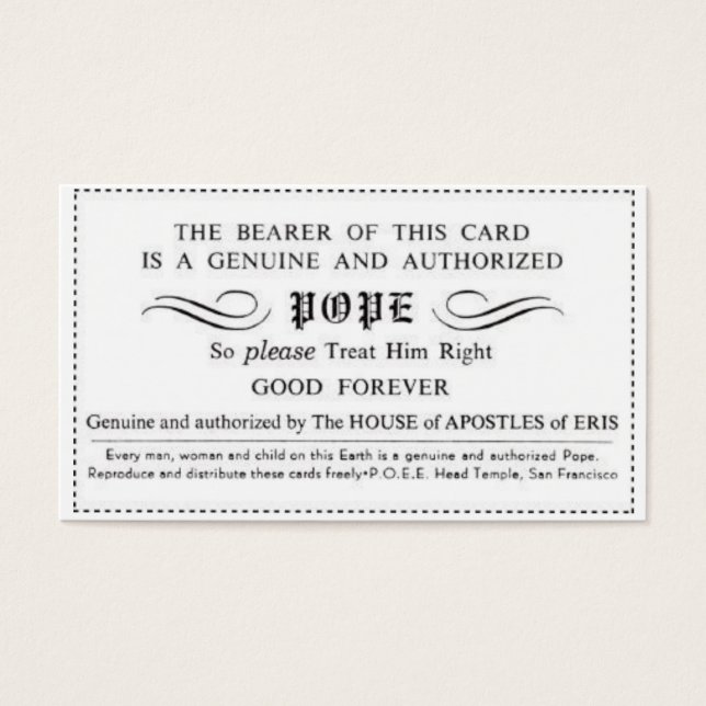 tarjeta de papa certificada genuina (Frente)