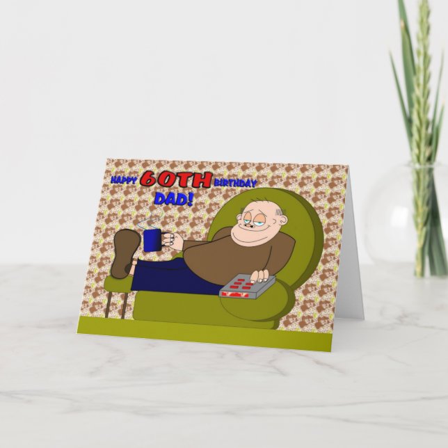 Tarjeta de papá de cumpleaños número 60 feliz pers (Anverso)