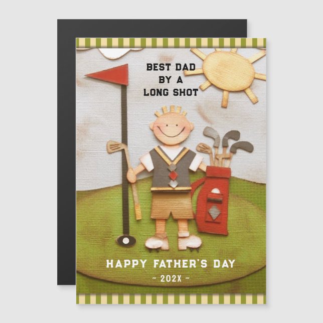 Tarjeta de papá de golf (Anverso/Reverso)