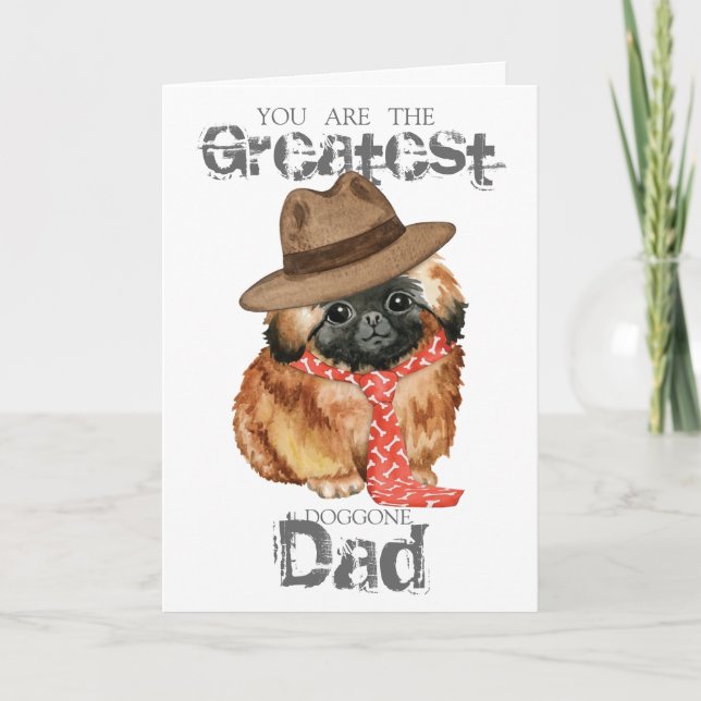 Tarjeta de papá de Pekingese (Anverso)