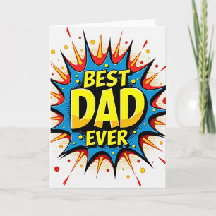Tarjeta de Papá del Año con Estilo Pop Art